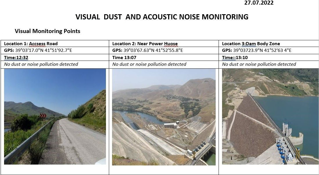 Alpaslan-2 Barajı ve HES işletmesi kapsamında yapılan toz ve gürültü ölçümleri (Muş/Türkiye)