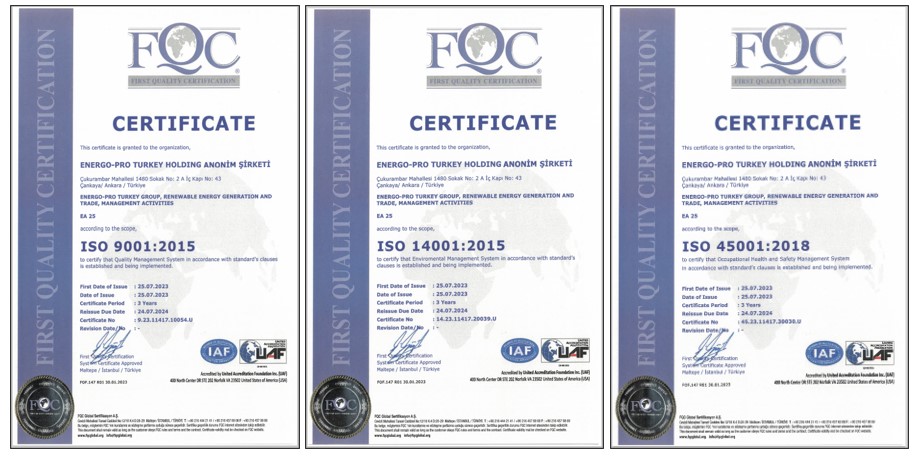 Our ISO certification process, which is a sign of the importance we attach to Quality, Environment and Occupational Safety, has been successfully completed. (28/07/2023)